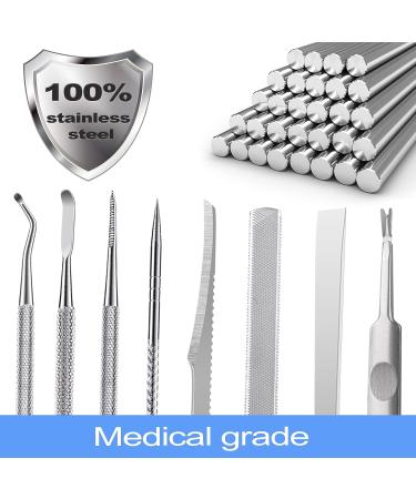 Ingrown Toenail Removal Kit - 10PCS Surgical Stainless Steel Tools for Nail Correction and Manicure Care - Buy Online on GoSupps.com