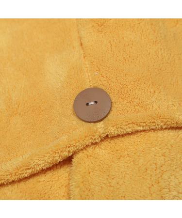 Quick-Drying Microfiber Hair Turban Towel - Soft Button Design for All Hair Types - 26x37 inches - Ideal for Women & Girls - Yellow - Buy Online on GoSupps.com