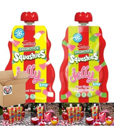Drumsticks Squashies Original Raspberry Sour Apple And Cherry Jelly Pouch 80g | Pick any Flavour & Number of Pouches | VIMIX - Buy Online on GoSupps.com