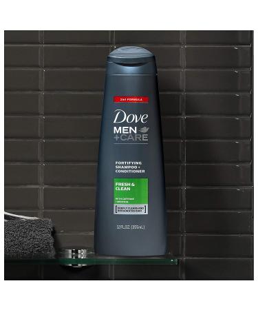 Dove Men+Care 2 in 1 Shampoo and Conditioner 12 Fl Oz - Fresh and Clean (Pack of 2) - Buy Online on GoSupps.com