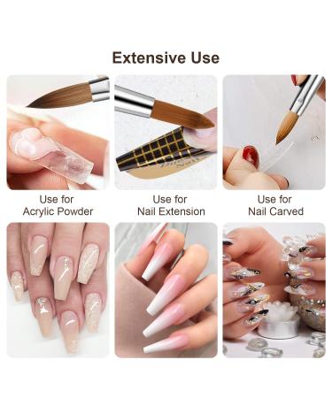 iBealous Size 8 Acrylic Nail Brush | Kolinsky Nail Art Drawing Brush with Liquid Glitter Handle | Perfect for Acrylic Extension Nails | Halloween Gift - 1 Pcs - Buy Online on GoSupps.com