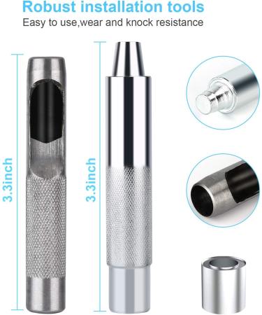 UUBAAR 100 Sets Grommet Kit  Thickened Eyelet Kit 1/2 Inch  Silver Grommet Tool Kit  Eyelets for Fabric  Metal Grommets for Fabric  Tarps  Leather  Clothing  Eyelet Tool  with 3PCS Installation Tools 1/ 2 Inch Inside Diameter - Buy Online on GoSupps.com