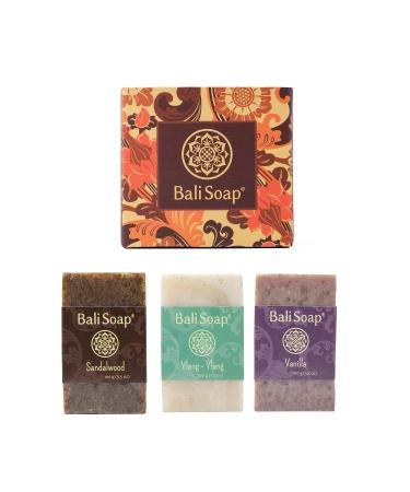 Bali Soap - Natural Soap Bar Gift Set 3 pc Variety Pack Sandalwood - Ylang-Ylang - Vanilla Face or Body Soap Best for All Skin Types For Women Men & Teens 3.5 Oz each Variety Pack 2 - Buy Online on GoSupps.com