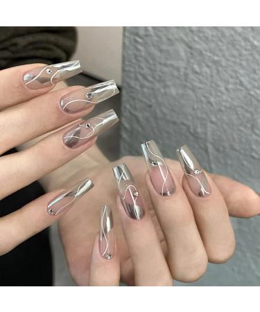 Metallic Painting Gel Holographic Nail Polish - Reflective Mirror Metal for Nails Art Silver Painted Gel Nail Polish - Buy Online on GoSupps.com
