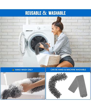 Retractable Microfiber Gap Dust Cleaner | Extendable 30''-100'' Pole | Bendable Feather Duster Kit for High Ceiling Fan, Furniture, Car - Reusable and Efficient - Buy Online on GoSupps.com