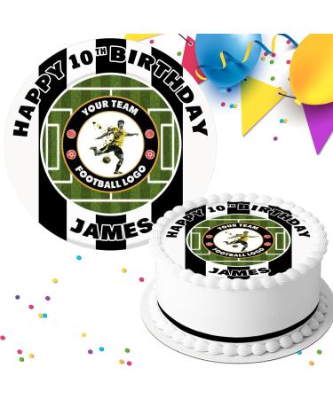 YOUR FOOTBALL TEAM LOGO/COLOUR BIRTHDAY PERSONALISED EDIBLE ICING CAKE TOPPER DECORATION FB067 - Buy Online on GoSupps.com