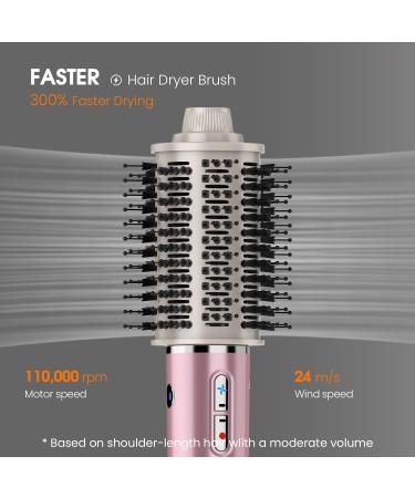 Professional Hair Dryer Brush | 110 000 RPM Hot Air Brush | Fast Drying & Styling for All Hair Types | Ionic Anti-Frizz Technology - Buy Online on GoSupps.com