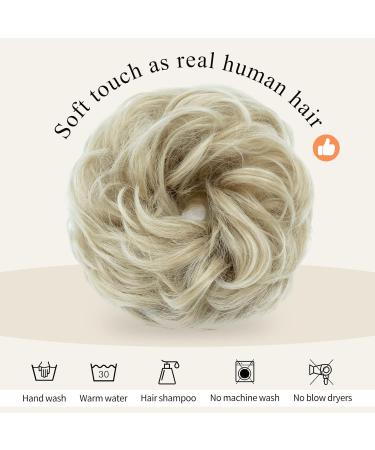 Silk-Co Hair Part with Rubber Band - Wavy Soft Dutt & Thickening Hair Extensions | 55g Blonde Ombre Messy Bun Updos - Buy Online on GoSupps.com