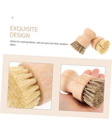 Solustre 6 Pack Rinse Brushes - Multi-Purpose Bathroom & Kitchen Cleaning Brushes with Wooden Handle - Ideal for Pots Crockery & More - Buy Online on GoSupps.com