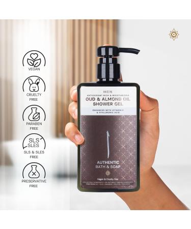 Buy Authentic Bath & Soap Men's Body Wash - All Natural Oud & Sweet Almond Oil Moisturizing Shower Gel with Vitamin E & Hyaluronic Acid - Cruelty-Free & Vegan 16.9 Fl Oz - Buy Online on GoSupps.com