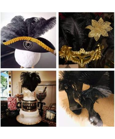 24pcs Natural Black Ostrich Feathers 10-12inch for Wedding & Home Decor - Buy Online on GoSupps.com