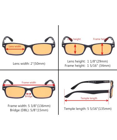Eyekepper 5 Pack Blue Light Filter Glasses - Classic Amber Tinted Reading Glasses +2.50 | Blue Light Blocking for Eye Protection - Buy Online on GoSupps.com