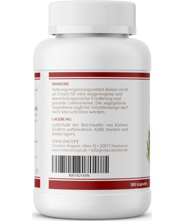 VITACONCEPT Barley Grass Capsules - 1500 mg Vegan Powder 180 Pieces - Laboratory Tested Made in Germany for Optimal Health - Buy Online on GoSupps.com