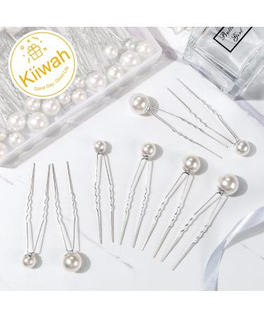 Kiiwah 32-Piece U-Shaped Hair Jewelry with Pearls - Elegant Hair Accessories for Brides & Parties | 4 Sizes Available - Silver - Buy Online on GoSupps.com
