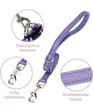 Buy Medium Purple Padded Dog Harness | Ideal Puppy & Small Dog Harness | Comfortable & Adjustable - Buy Online on GoSupps.com