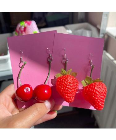 Feylie Cherry Earrings - Stylish Simulated Cherry Drop Earrings for Fashionable Women & Girls - Buy Online on GoSupps.com