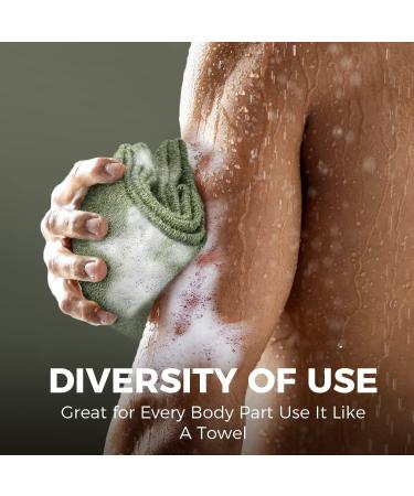 Zomchi Exfoliating Back Scrubber - Deep Clean & Invigorate Your Skin | Shower Body Scrubber for Exfoliation & Cleansing (Grayish Chartreuse Green) - Buy Online on GoSupps.com