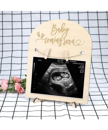 Pregnancy Announcement Sonogram Frame - Wooden Stand for Ultrasound Photo - Perfect Gift for Mother-to-be - Social Media Baby Shower Prop (Large 8'' x 10'') - Buy Online on GoSupps.com
