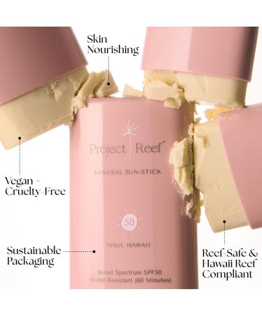 SPF 50 Sheer Mineral Sunscreen Stick | Vegan Reef Safe Non-Nano Zinc | Travel-Friendly Face Sunblock for Kids - No White Residue - Buy Online on GoSupps.com