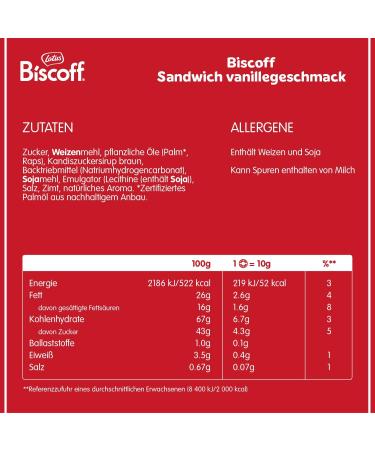 Lotus Biscoff Double Sandwich Biscuits - Vanilla Creme Filling | Vegan | 15 Pack (9 x 150g) | Unique Crispy Taste | No Added Flavors or Dyes | International Shipping Available - Buy Online on GoSupps.com
