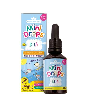 Natures Aid DHA Omega-3 Mini Drops for Infants and Children Sugar Free 50 ml