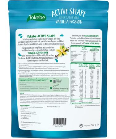 YOKEBE Active Shape Vanilla Passion - High Protein Meal Set for Weight Control | 250g (10 Portions) - Delicious Vanilla Flavor - Buy Online on GoSupps.com