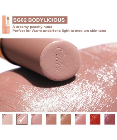 Oulac Nude Moisturising Lipstick - Peach Nourishing Lip Balm with Shea Butter - Vegan & Gluten-free SG02 (Peachy Nude) - Buy Online on GoSupps.com
