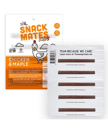 The New Primal Snack Mates Kids Chicken and Maple Stick - 8 Pack, 0.5 oz - Certified Paleo & Gluten-Free Meat Snack - 7g Protein - Chicken & Maple Flavor - 5 Count, Pack of 8 - Buy Online on GoSupps.com