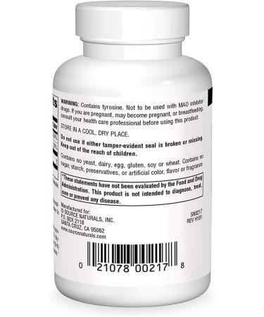 Source Naturals N-Acetyl L-Tyrosine 300mg - 120 Tablets for Cognitive Support - Buy Online on GoSupps.com