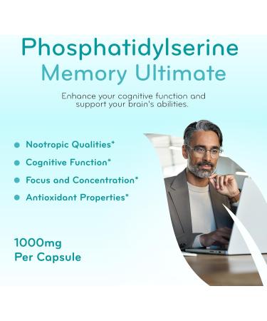 Phosphatidylserine Nootropics Brain Support Supplement - Advanced Memory Supplement for Brain Function Support with DMAE Gotu Kola and Ginkgo Biloba - Non-GMO Vegan & Made in The US (60+ Servings) - Buy Online on GoSupps.com