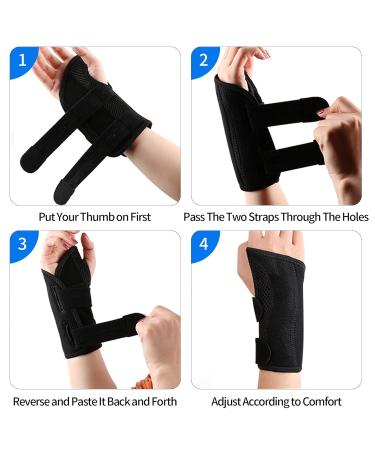 Breathable Carpal Tunnel Wrist Brace with Metal Splint - Adjustable Compression for Arthritis Pain Relief - Left (S/M) - Buy Online on GoSupps.com