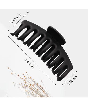 2PCS Large Matte Black Hair Claw Clips - Strong Hold Hair Barrettes for Women - Buy Online on GoSupps.com