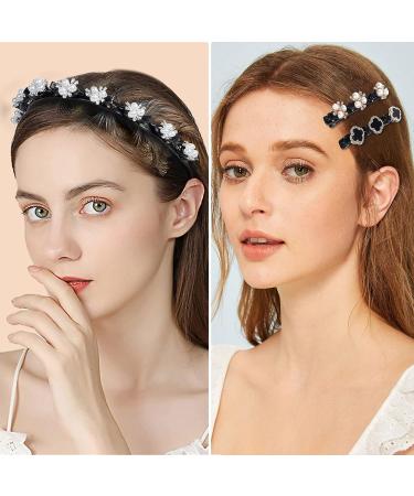 ZZXLLRO Braided Hair Accessories Set - Headbands, Hair Clips, Clover Pearl Bands, Rhinestone Barrettes for Women and Girls - Buy Online on GoSupps.com