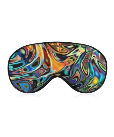 Blurred Rainbow Art Sleep Mask for Women Adjustable Sleeping Eye Shades Cover with Elastic Strap