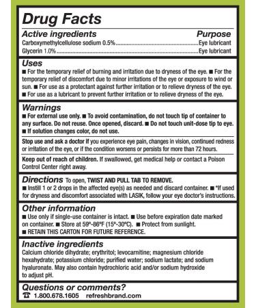 Refresh Relieva PF Lubricant Eye Drops 0.01 Fl Oz - 30 Preservative-Free Single-Use Containers - Buy Online on GoSupps.com