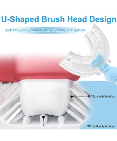 Kids U-Shaped Toothbrush - Food Grade Silicone, Ages 2-4, Blue - Buy Online on GoSupps.com