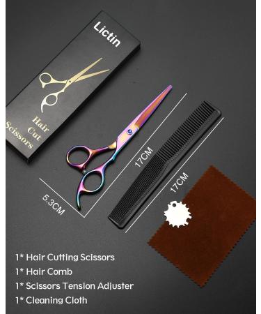 Lictin Hairdressing Scissors Set - Professional Stainless Steel Barber Scissors with Comb, 6 Inch Sharp Razor Hairdresser Shears for Salon & Barbers - 2PCS - Buy Online on GoSupps.com