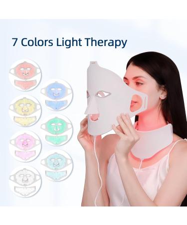 Soft Silicone Led Face Mask Face&Neck Led Light Mask Skin Care Led Face Light Therapy Mask Red Light Therapy Mask Anti-Anging Rejuvenation Firming Smooth Wrinkle Skin Brighten Home & Salon Use Upgrade White - Buy Online on GoSupps.com