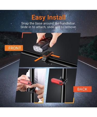 Yosky USB Rechargeable Bike Light Set - 1000 Lumens Front and Back Lights for Night Riding - Super Bright Headlight and Tail Light for Adults, Kids, Men, Women - Buy Online on GoSupps.com