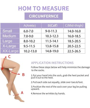 Evolyline Medical Compression Stockings 20-30 mmHg - Thigh Support Stockings for Men & Women | Prevent Varicose Veins | Beige - Buy Online on GoSupps.com