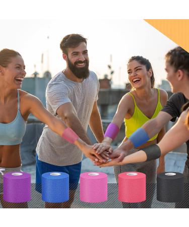 Foam Underwrap Athletic Tape 2.75 x 30 Yards - 5 Rolls, Sports Prewrap for Ankles, Wrists, Hands, Knees - 5 Novel Colors - Buy Online on GoSupps.com