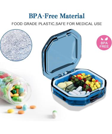 Buy 1PCS Cute Travel Pill Box - Portable 4-Compartment Medicine Organizer for Purse | Small Pill Case - Perfect for International Shipping - Buy Online on GoSupps.com