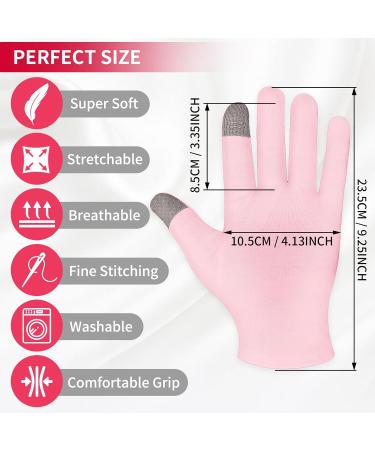 Dimeho 2 Pairs Moisturizing Gloves Touch Screen Cotton Spa Lotion Glove Overnight Bedtime Skin Care Gloves Eczema Glove for Dry Chapped Hands Women Beauty (White + Pink) - Buy Online on GoSupps.com
