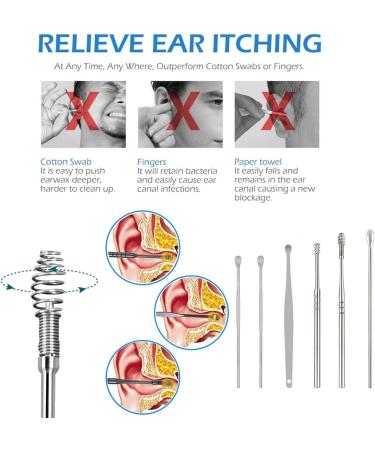 Stainless Steel Earpick Ear Cleaner Spoon Set - 6PCS Box Package, Earwax Removal Kit for Ear Care and Health - Buy Online on GoSupps.com