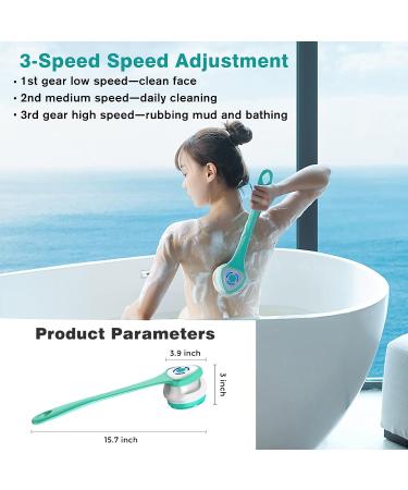 AZKSUN Electric Shower Brush Set - Body Scrubber, Facial Brush, Exfoliator with 5 Shower Heads (White) - Buy Online on GoSupps.com