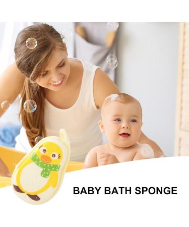 Bath Sponge for Children Sponge for Children for Bathing Cartoon Cleaning Sponge Reusable Body Washer Cute Bathroom Accessories for Sensitive Skin Children Shower Yellow Penguin - Buy Online on GoSupps.com