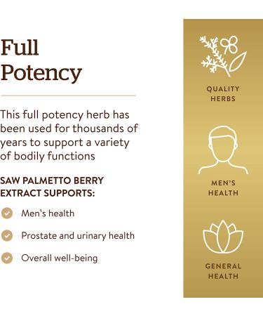 Solgar Saw Palmetto Berry Extract 180 Veg Capsules | Natural Prostate Support - Buy Online on GoSupps.com