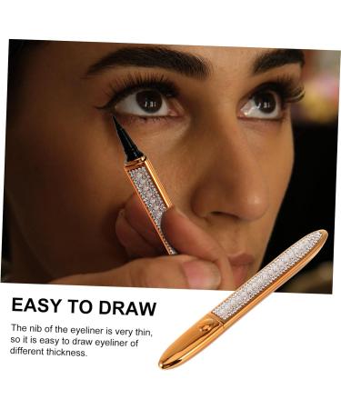 Healeved 2pcs Self Adhesive Mascara Liquid Black Eyeliner Makeup Tools Makeup Eyeliner Golden Plastic 1 count (Pack of 1) Goldenx2pcs - Buy Online on GoSupps.com