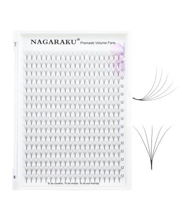 Nagaraku 320pcs Volume Eyelash Extensions 5D 0.07mm D Curl Premade Fans 12mm Length Perfect for Stunning Lash Looks - Buy Online on GoSupps.com