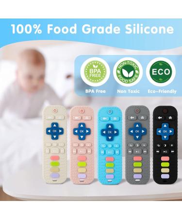 Cuibilyer Baby Teething Toys 2 Pack Silicone Teething Toys for Babies 3-12 Months - TV Remote Control Teether for Boys and Girls (Blue/Grey) - Buy Online on GoSupps.com